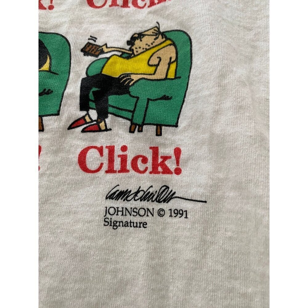 Vintage 1990s Johnson Signature Click Cartoon T-shirt, 1991, Size Large, USA - Picture 4 of 8